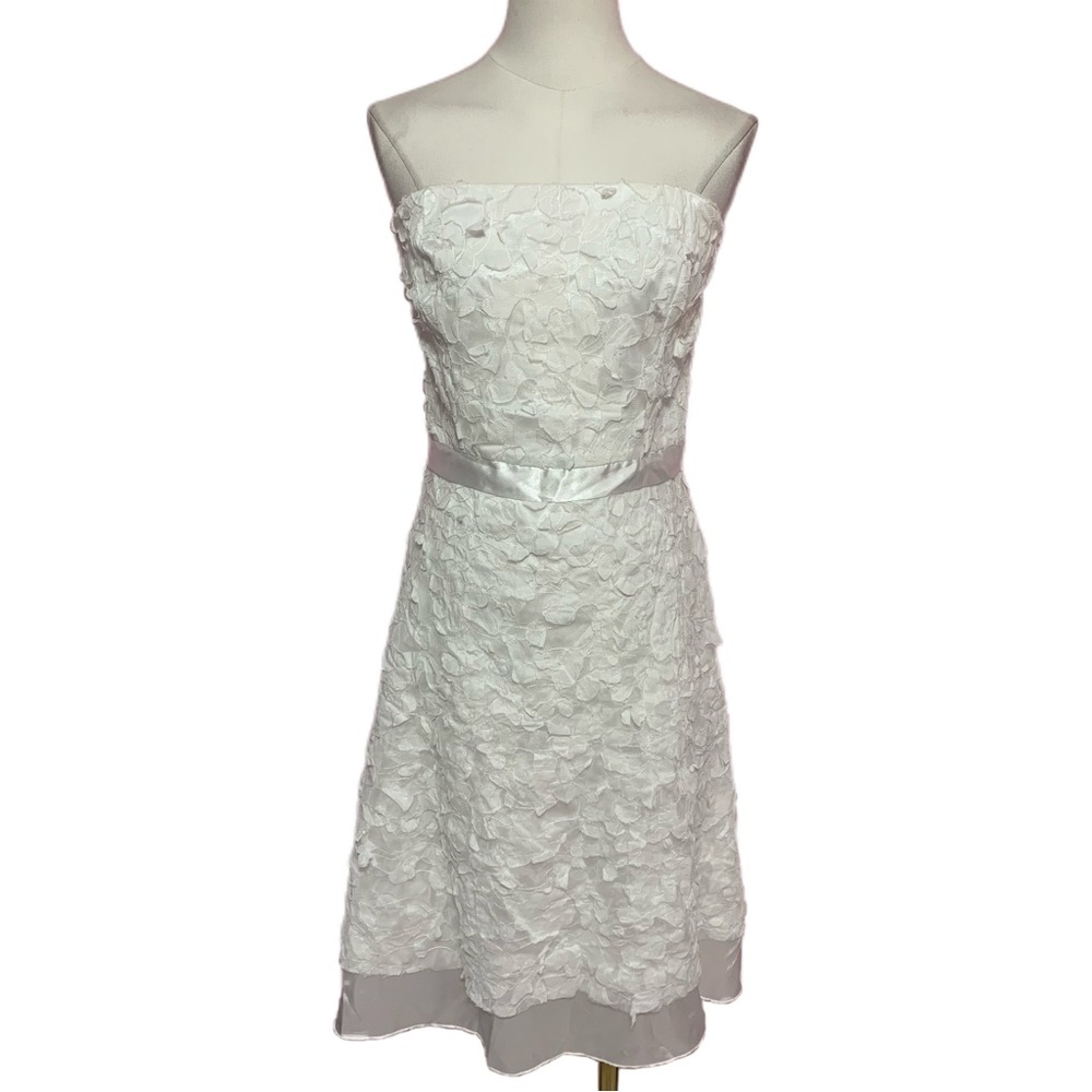 VTG Y2K Forever 21 White Strapless Textured Formal Dress